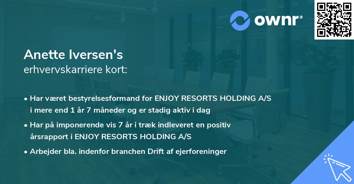 Anette Iversen's erhvervskarriere kort