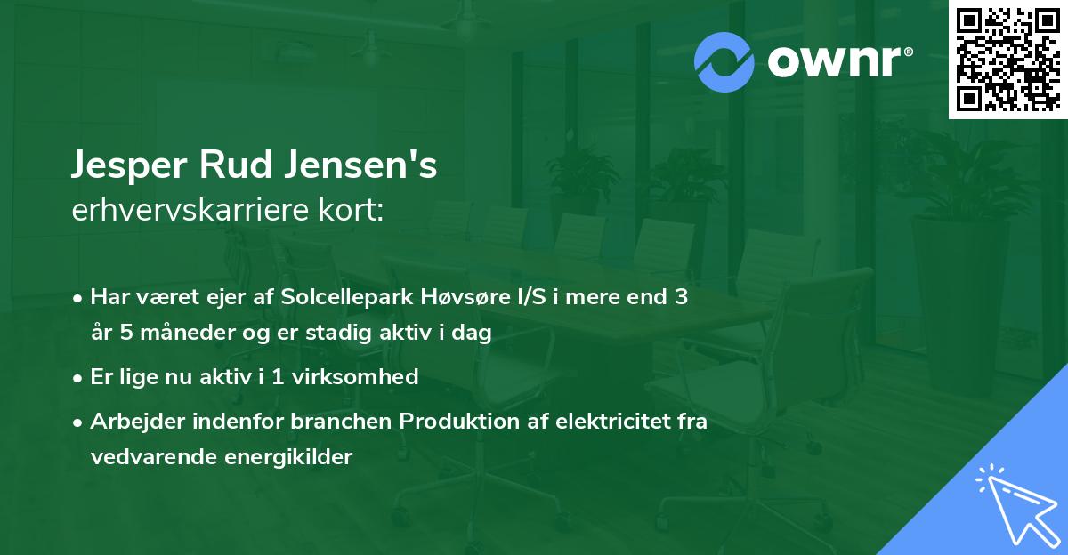 Jesper Rud Jensen's erhvervskarriere kort