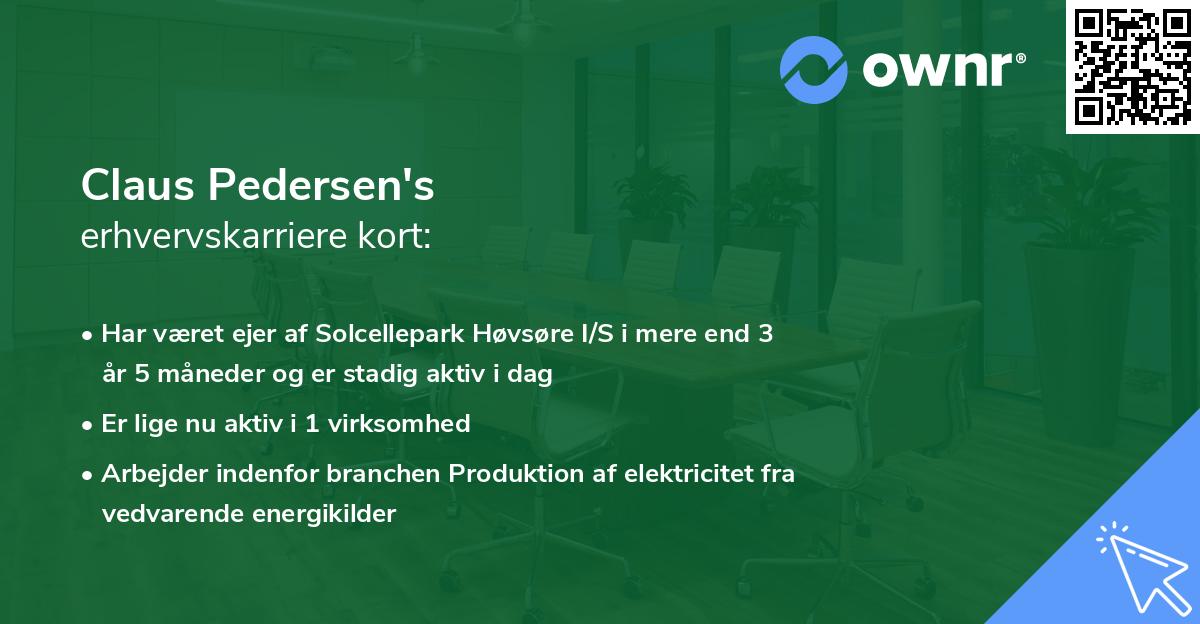 Claus Pedersen's erhvervskarriere kort