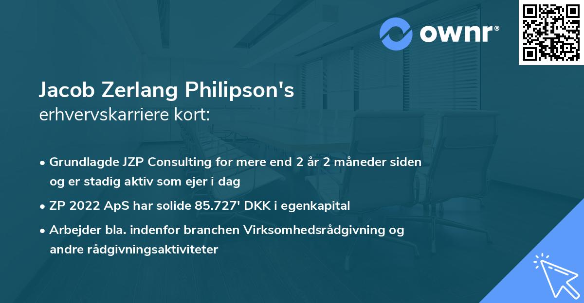 Jacob Zerlang Philipson's erhvervskarriere kort