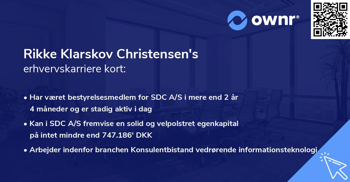 Rikke Klarskov Christensen's erhvervskarriere kort