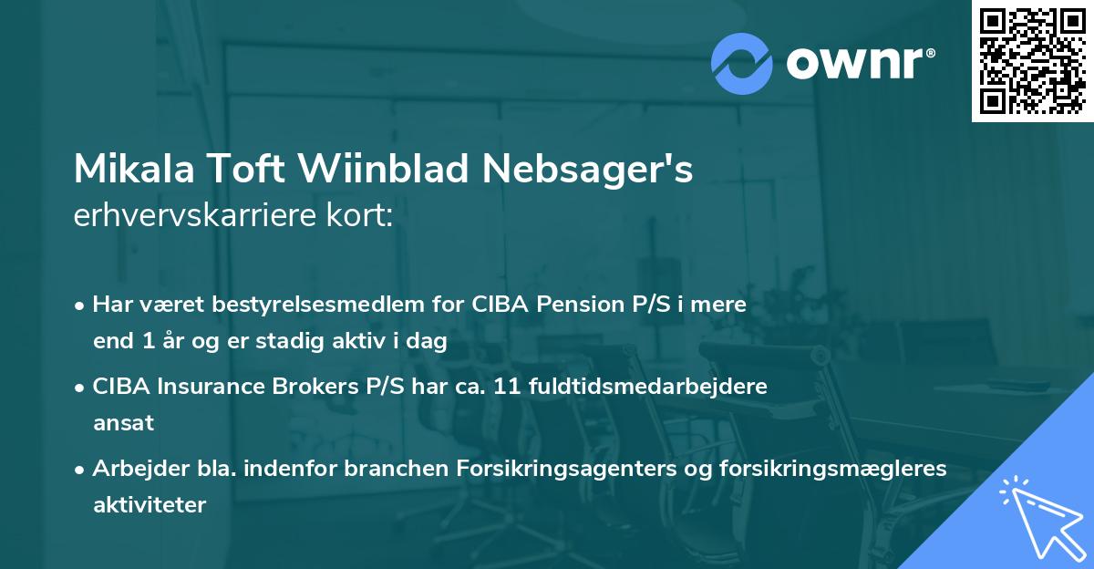 Mikala Toft Wiinblad Nebsager's erhvervskarriere kort