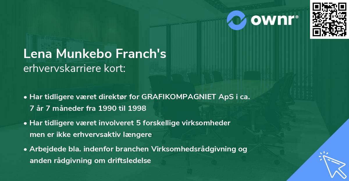 Lena Munkebo Franch's erhvervskarriere kort