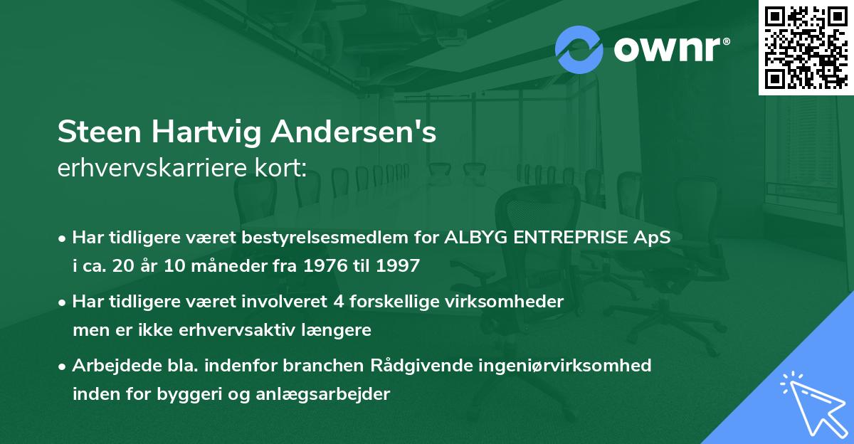 Steen Hartvig Andersen's erhvervskarriere kort