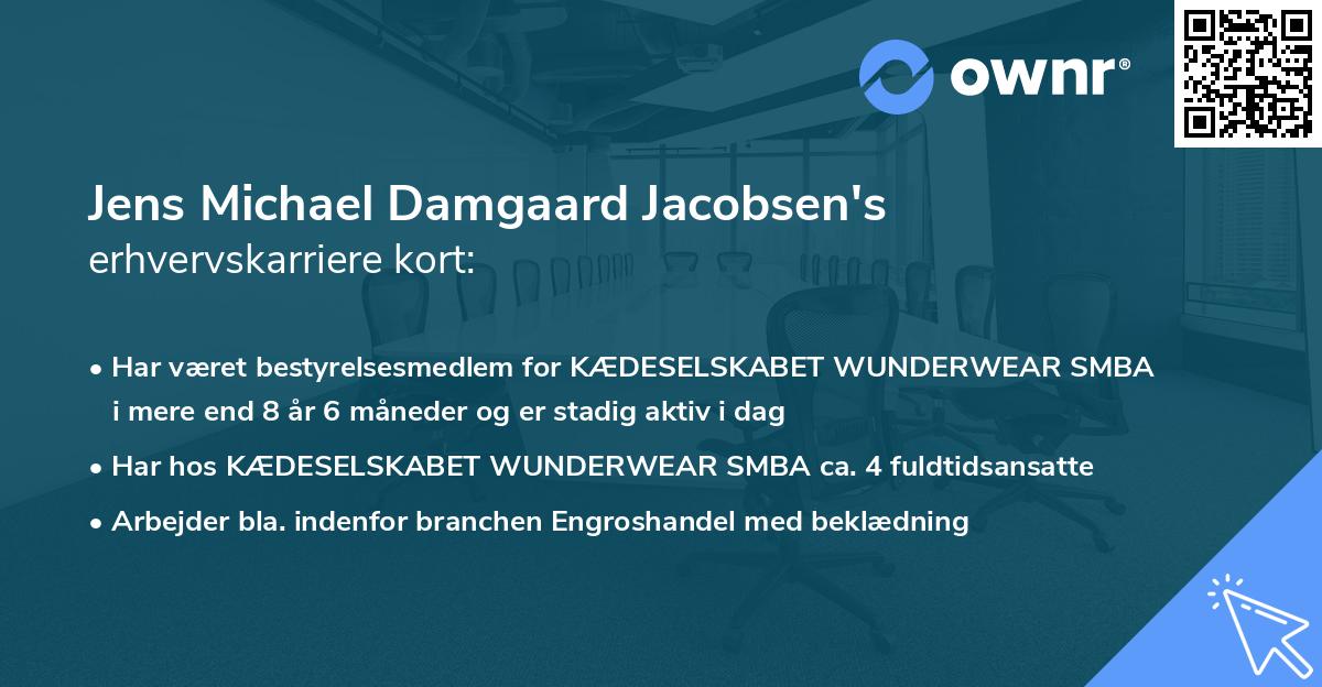 Jens Michael Damgaard Jacobsen's erhvervskarriere kort