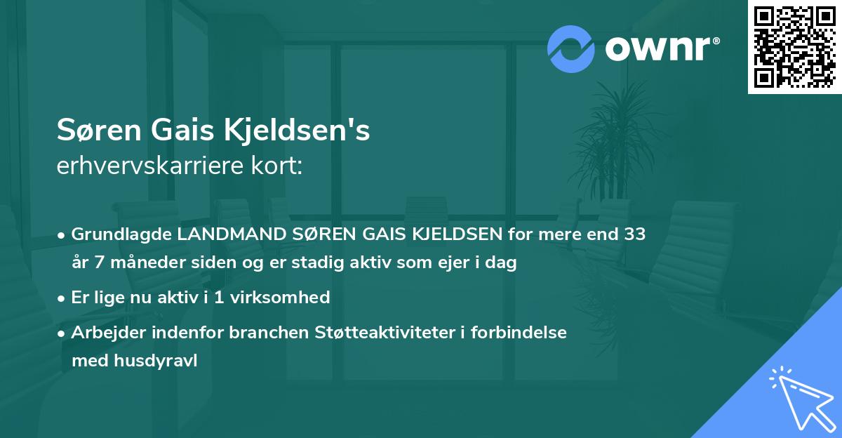 Søren Gais Kjeldsen's erhvervskarriere kort