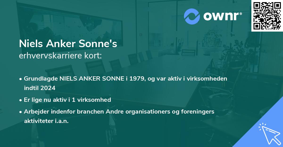Niels Anker Sonne's erhvervskarriere kort