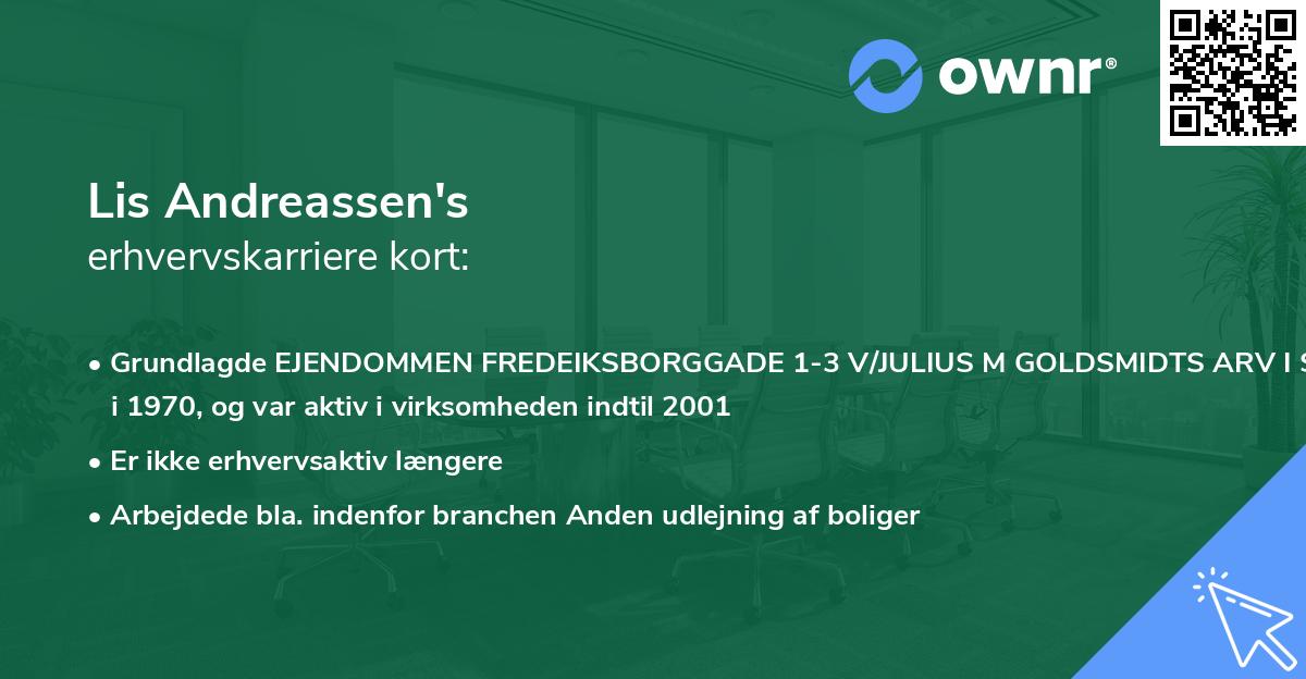 Lis Andreassen's erhvervskarriere kort