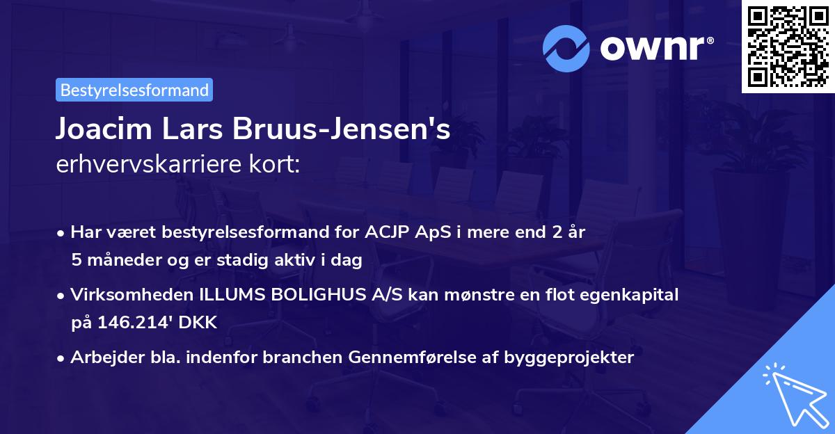 Joacim Lars Bruus-Jensen's erhvervskarriere kort