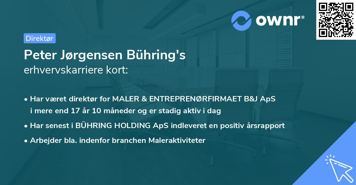 Peter Jørgensen Bühring's erhvervskarriere kort