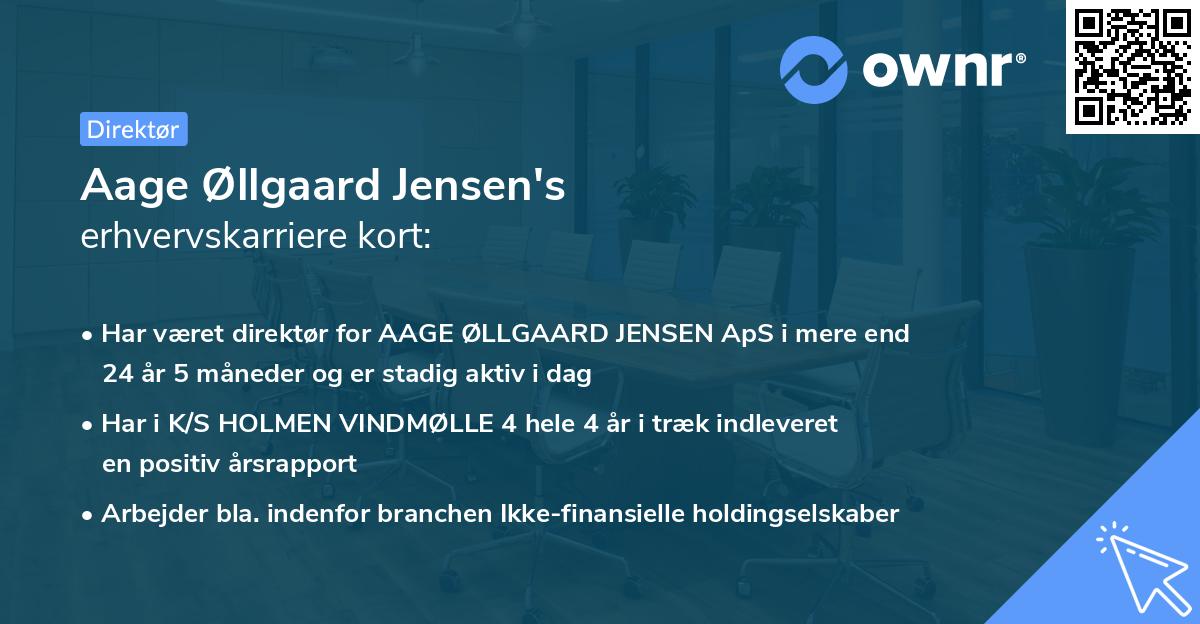 Aage Øllgaard Jensen's erhvervskarriere kort
