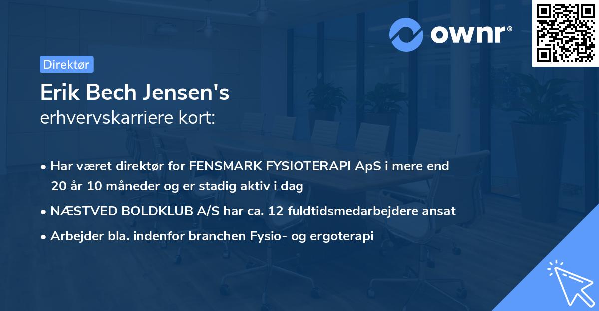 Erik Bech Jensen's erhvervskarriere kort