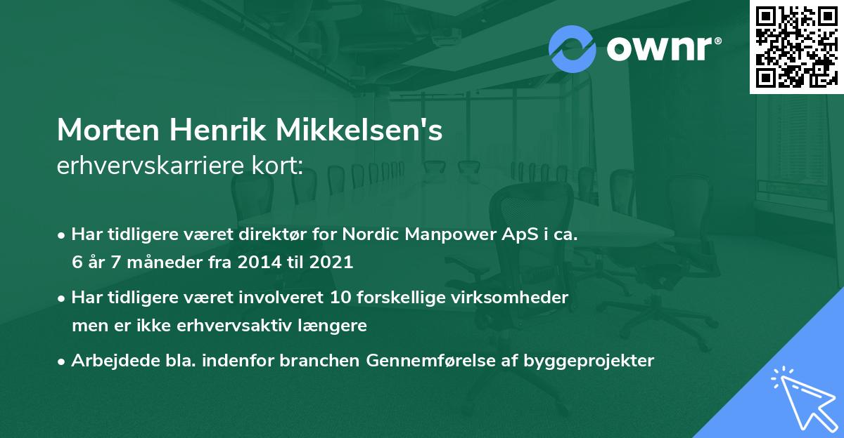 Morten Henrik Mikkelsen's erhvervskarriere kort