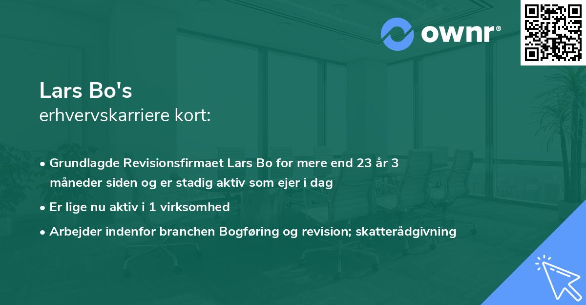 Lars Bo's erhvervskarriere kort