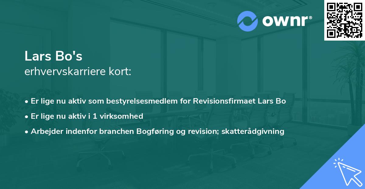 Lars Bo's erhvervskarriere kort