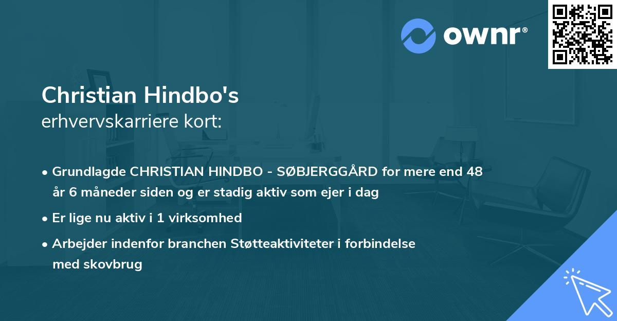 Christian Hindbo's erhvervskarriere kort