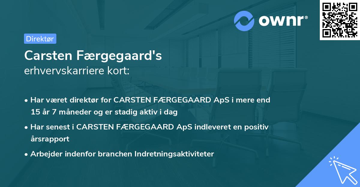 Carsten Færgegaard's erhvervskarriere kort