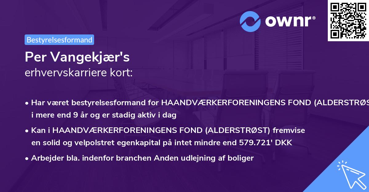 Per Vangekjær's erhvervskarriere kort