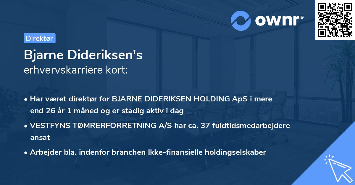 Bjarne Dideriksen's erhvervskarriere kort