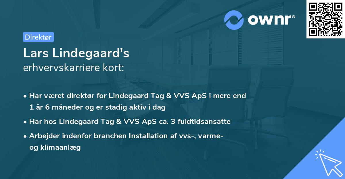 Lars Lindegaard's erhvervskarriere kort
