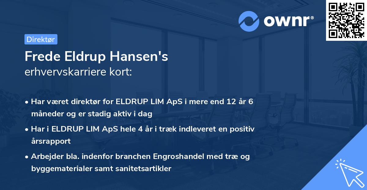 Frede Eldrup Hansen's erhvervskarriere kort