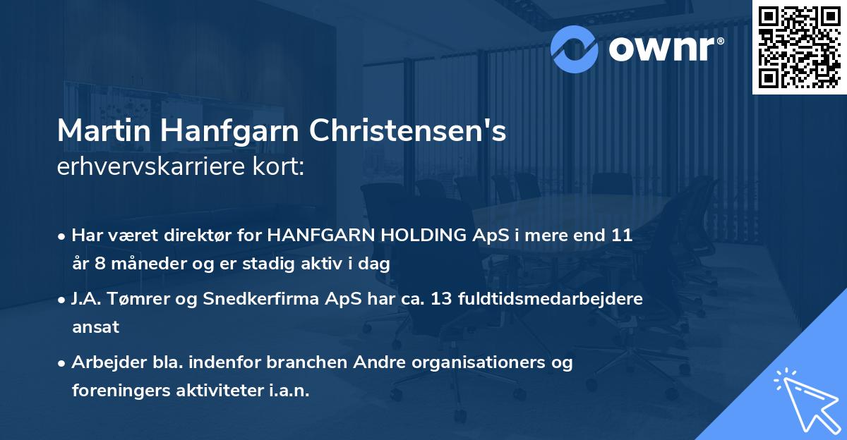 Martin Hanfgarn Christensen's erhvervskarriere kort