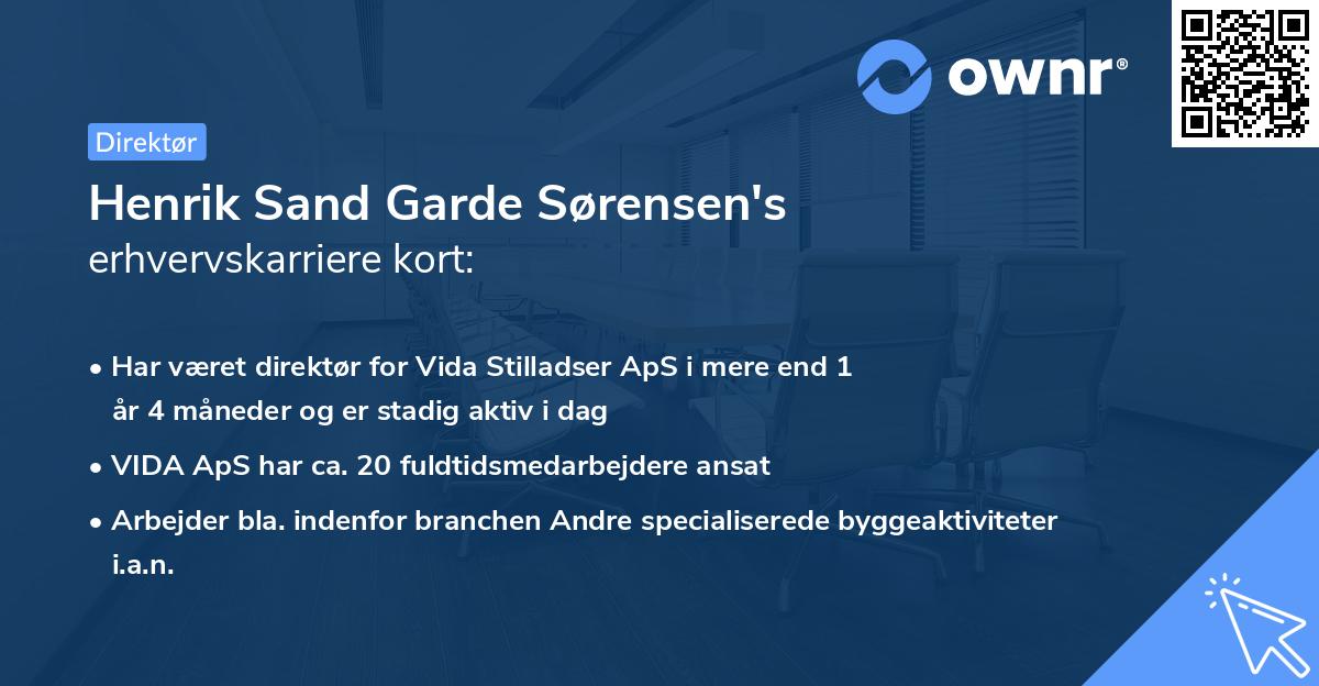 Henrik Sand Garde Sørensen's erhvervskarriere kort