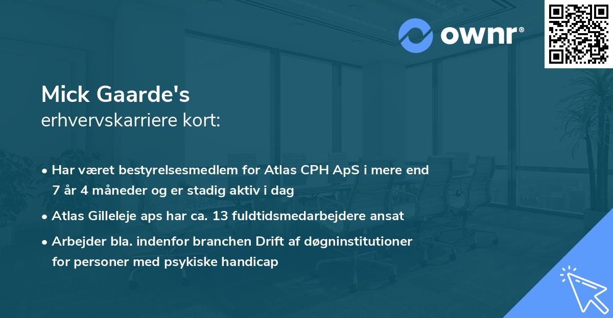 Mick Gaarde's erhvervskarriere kort