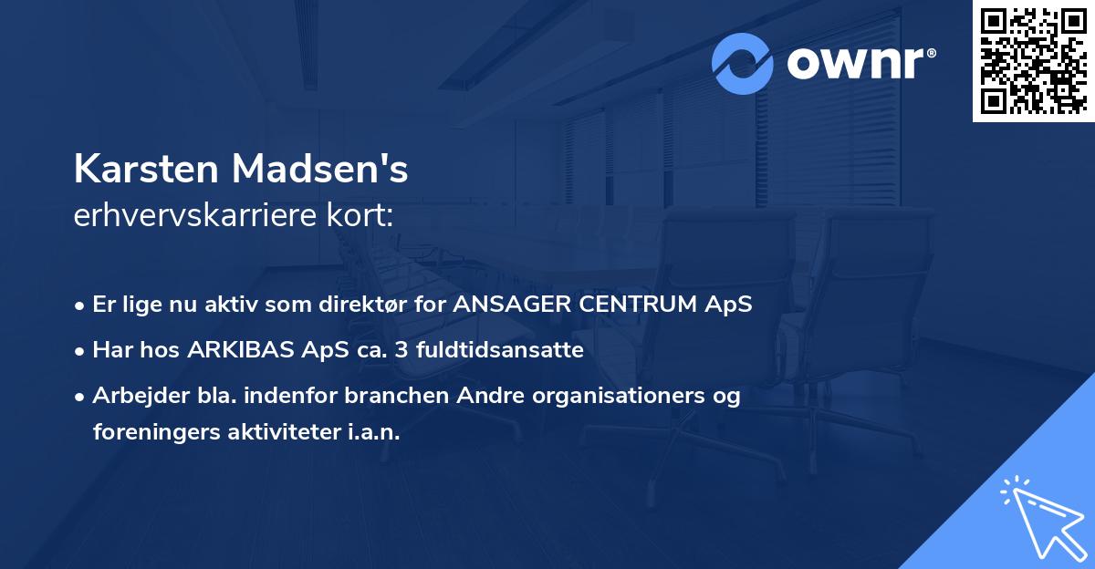 Karsten Madsen's erhvervskarriere kort