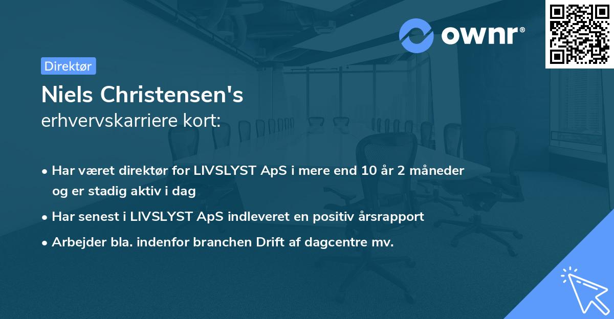 Niels Christensen's erhvervskarriere kort