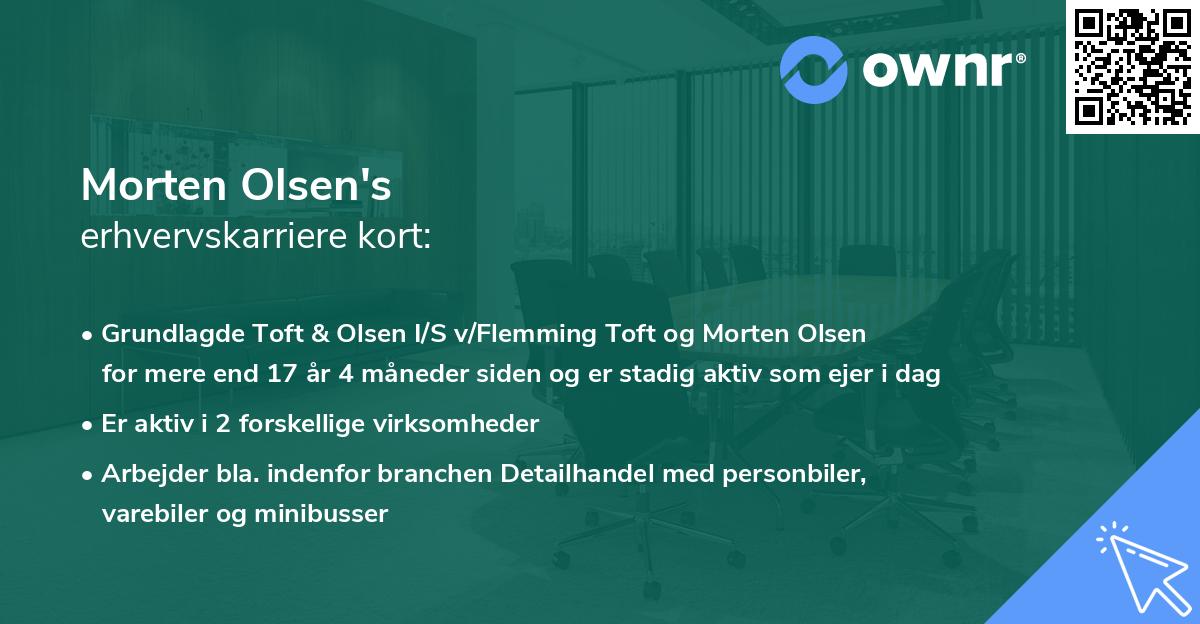 Morten Olsen's erhvervskarriere kort