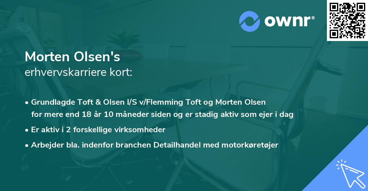 Morten Olsen's erhvervskarriere kort