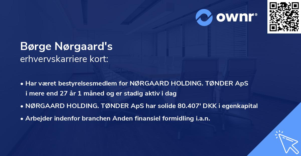 Børge Nørgaard's erhvervskarriere kort
