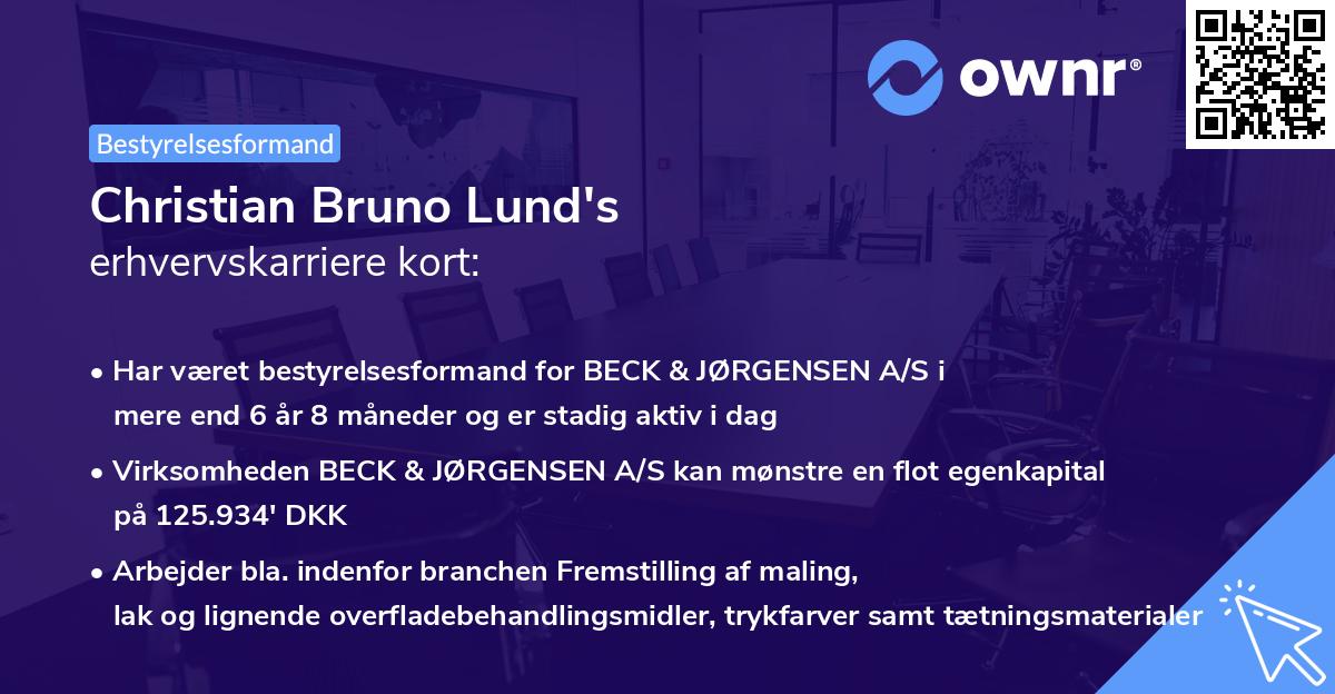 Christian Bruno Lund's erhvervskarriere kort