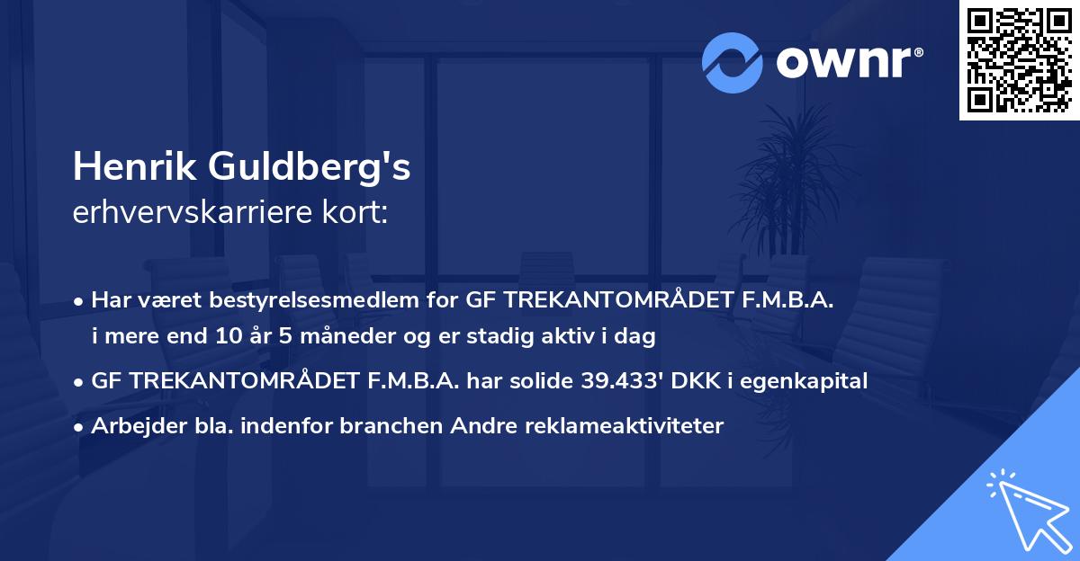 Henrik Guldberg's erhvervskarriere kort
