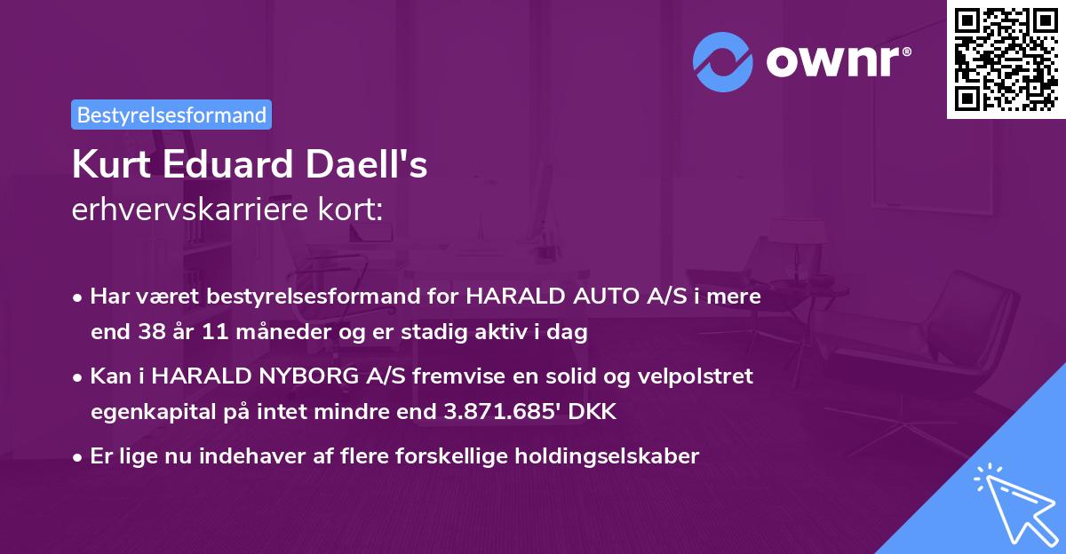 Kurt Eduard Daell's erhvervskarriere kort