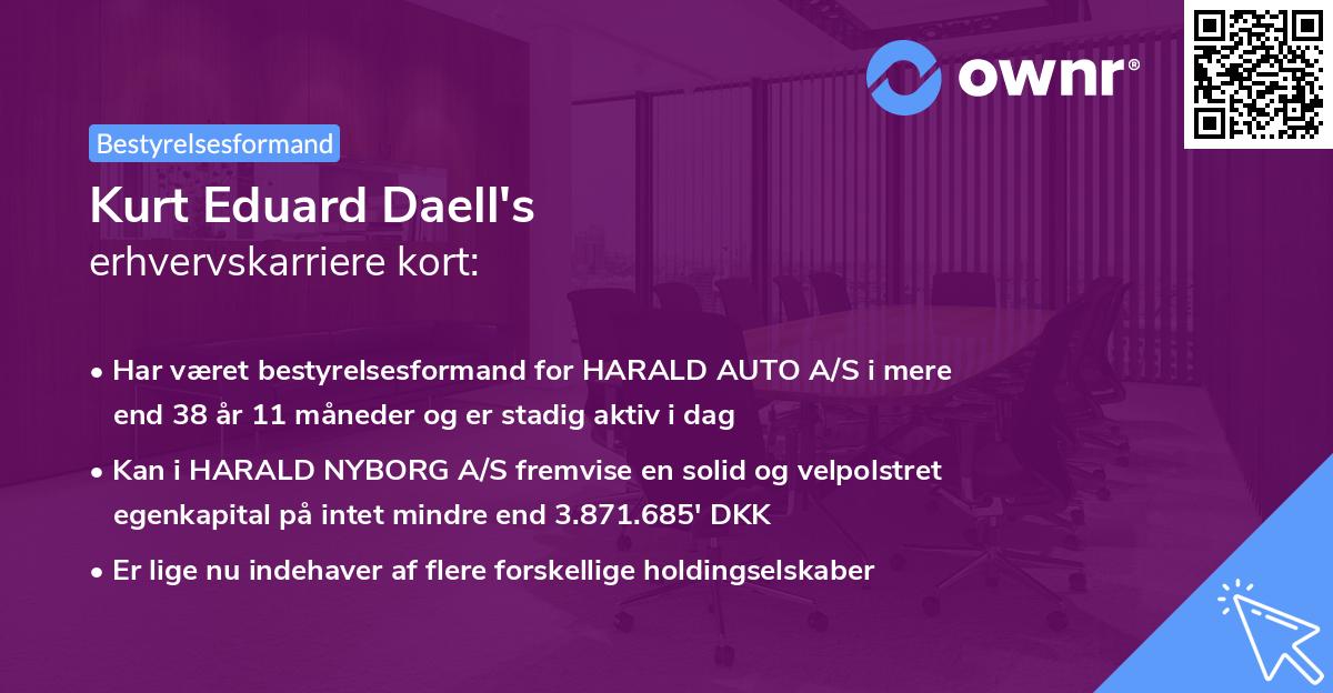 Kurt Eduard Daell's erhvervskarriere kort