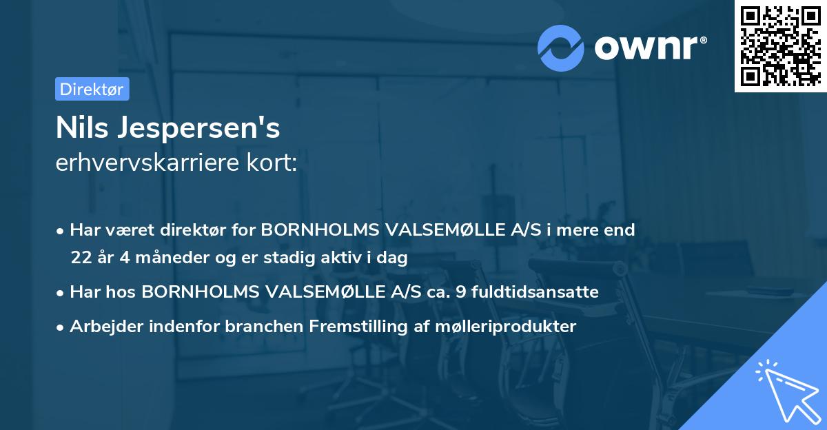 Nils Jespersen's erhvervskarriere kort