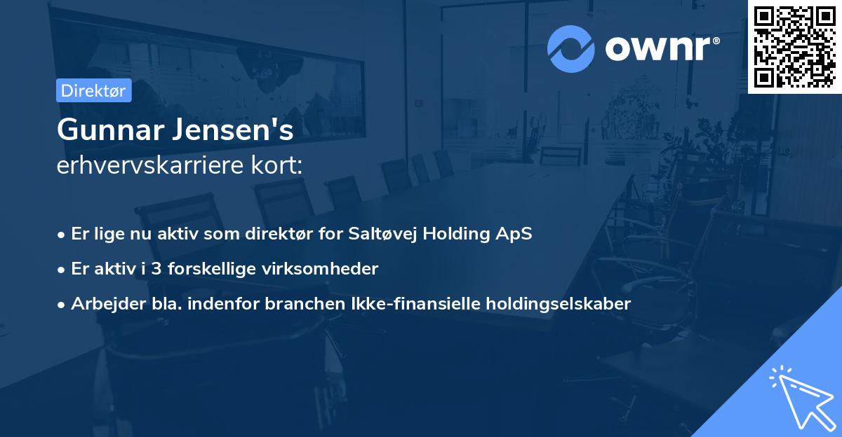 Gunnar Jensen's erhvervskarriere kort
