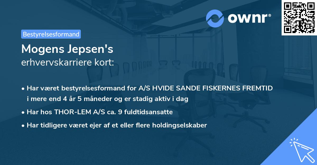 Mogens Jepsen's erhvervskarriere kort