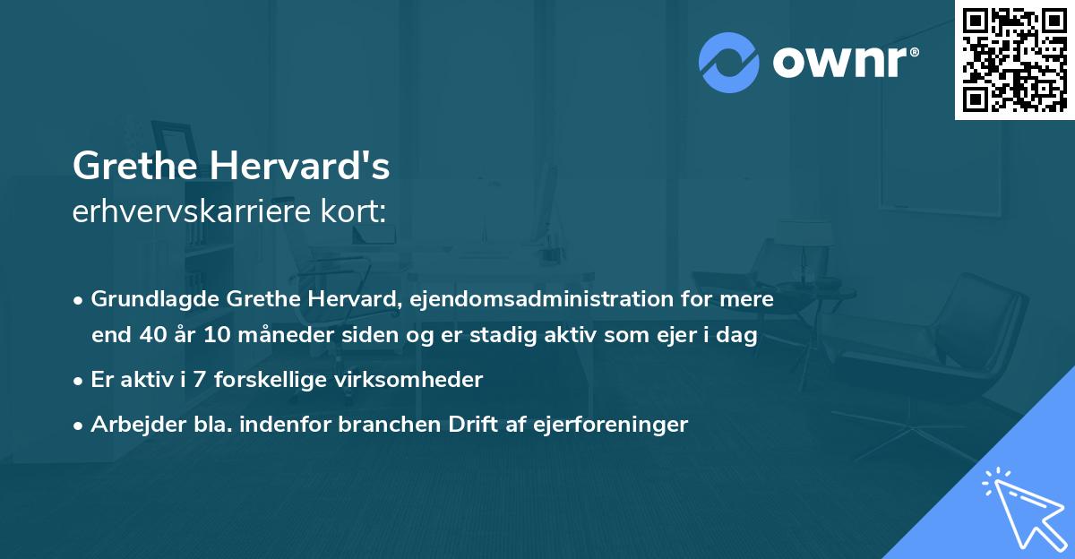 Grethe Hervard's erhvervskarriere kort