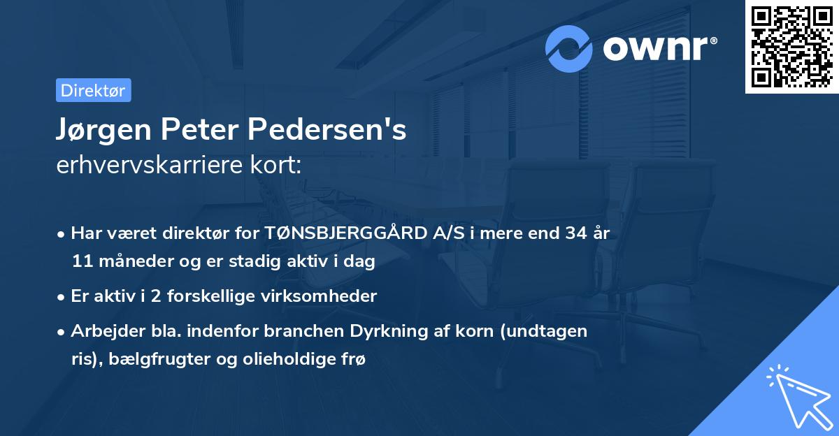 Jørgen Peter Pedersen's erhvervskarriere kort