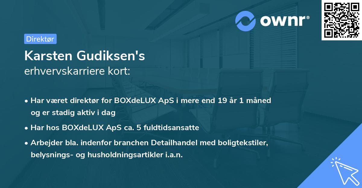 Karsten Gudiksen's erhvervskarriere kort