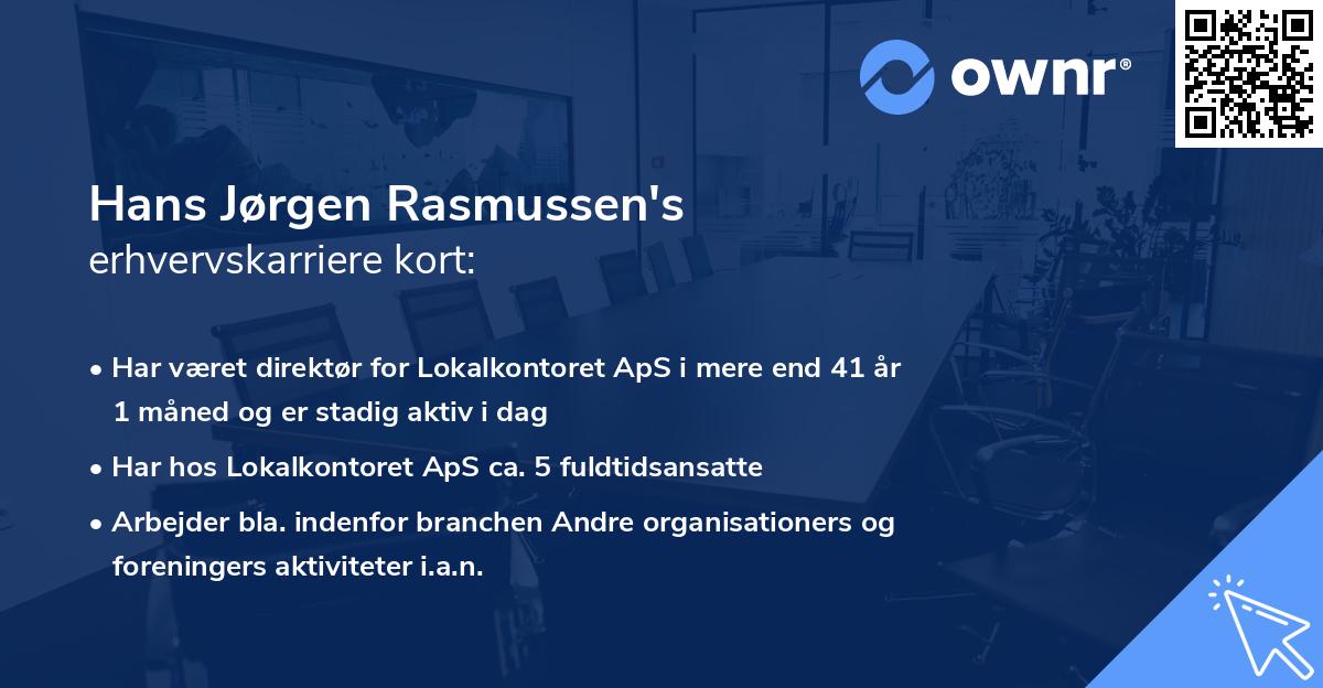 Hans Jørgen Rasmussen's erhvervskarriere kort
