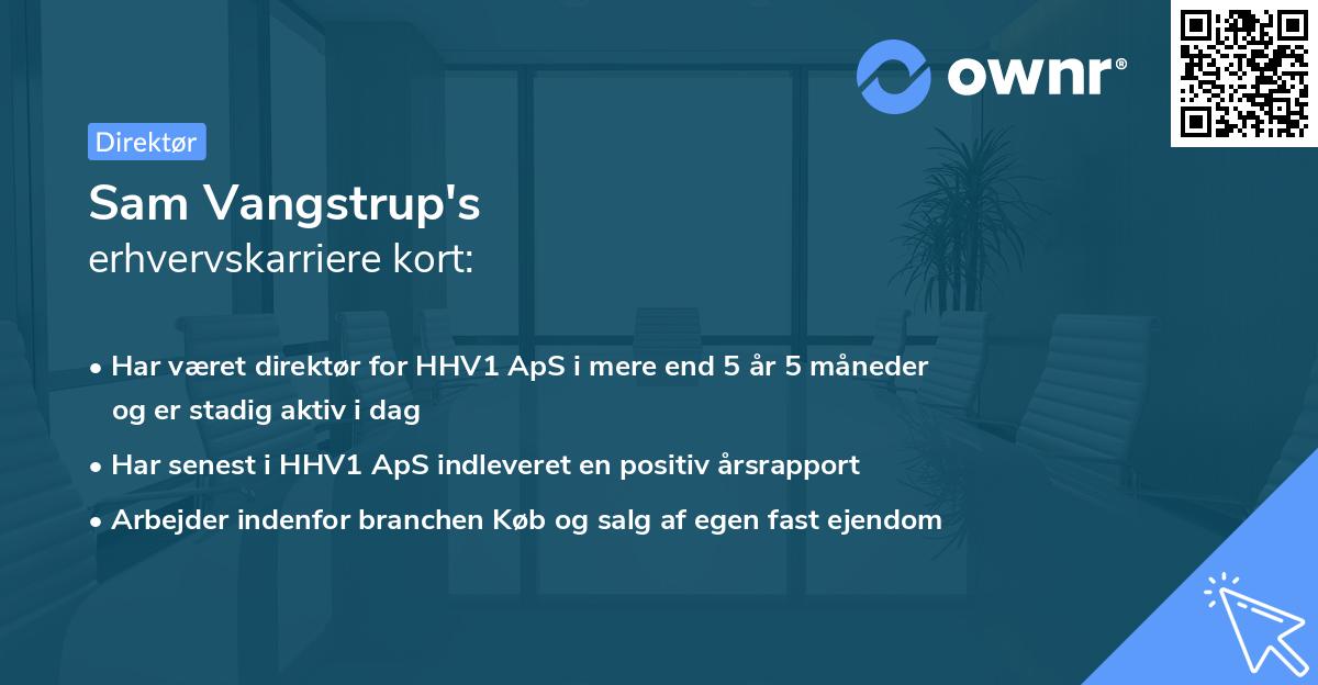 Sam Vangstrup's erhvervskarriere kort