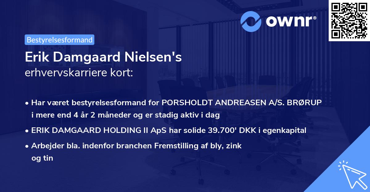 Erik Damgaard Nielsen's erhvervskarriere kort