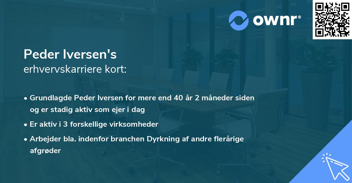 Peder Iversen's erhvervskarriere kort
