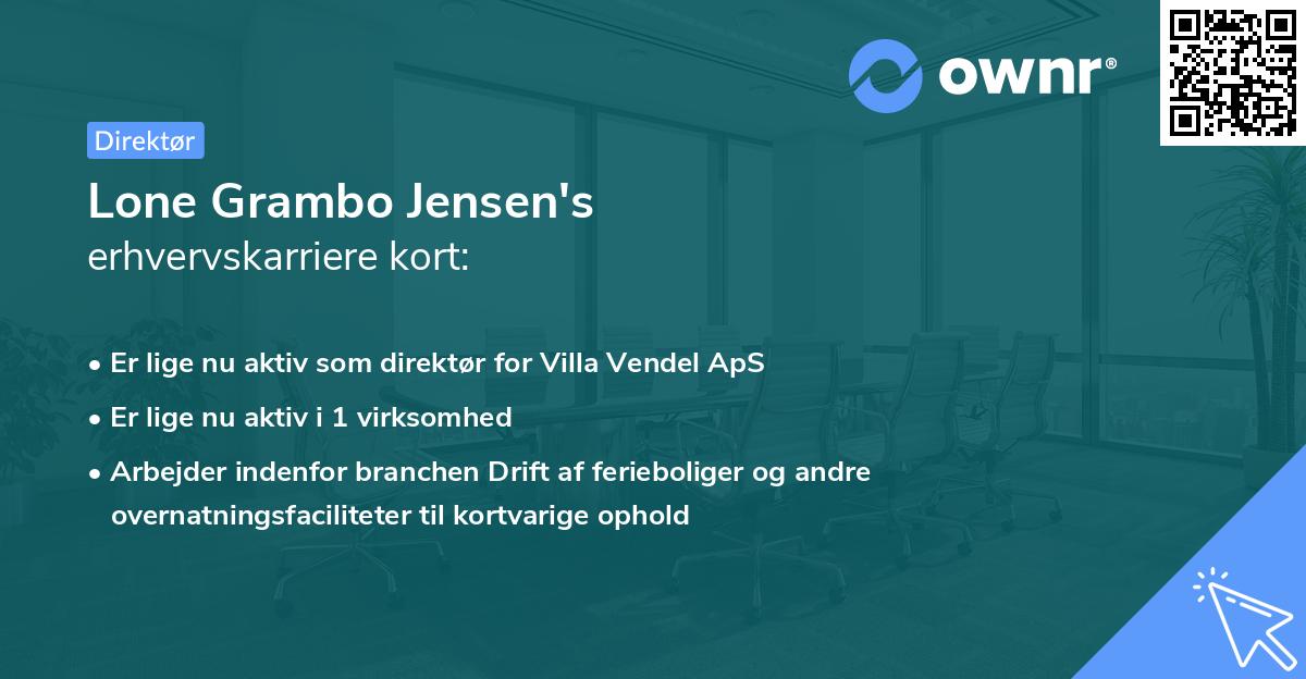 Lone Grambo Jensen's erhvervskarriere kort