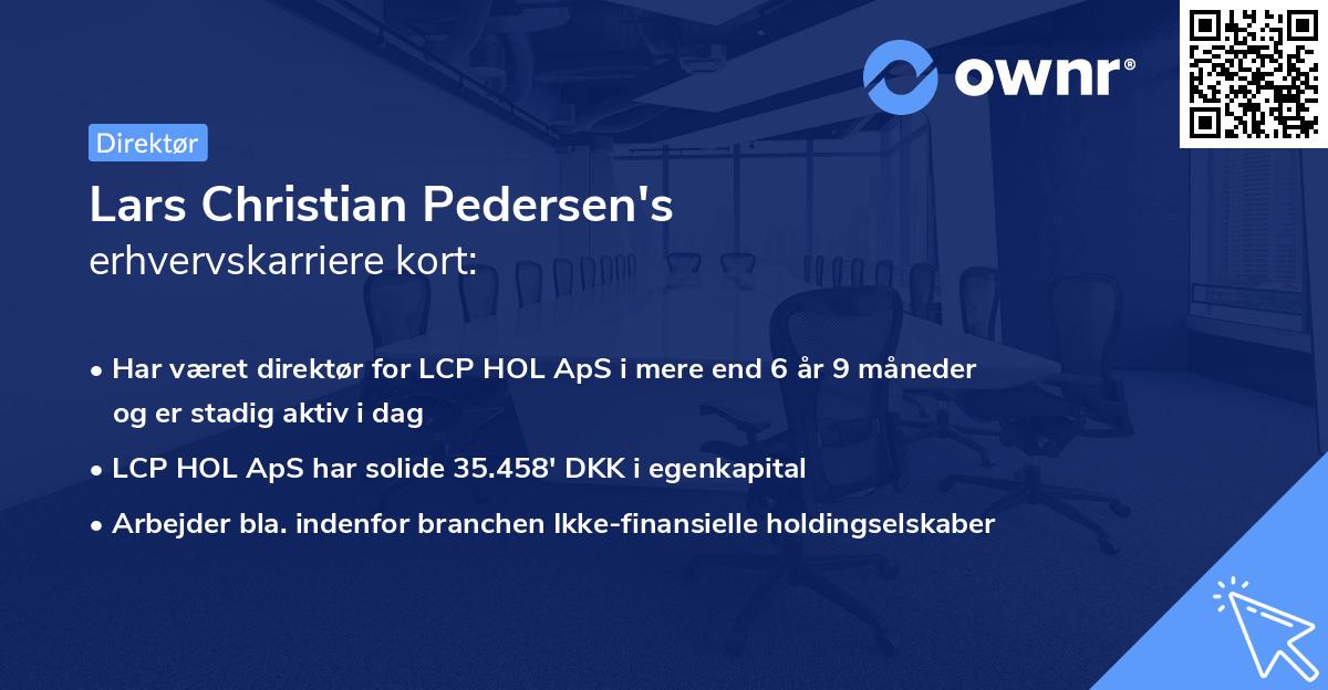 Lars Christian Pedersen's erhvervskarriere kort