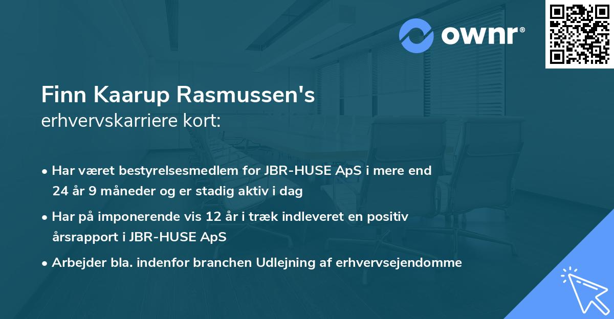 Finn Kaarup Rasmussen's erhvervskarriere kort
